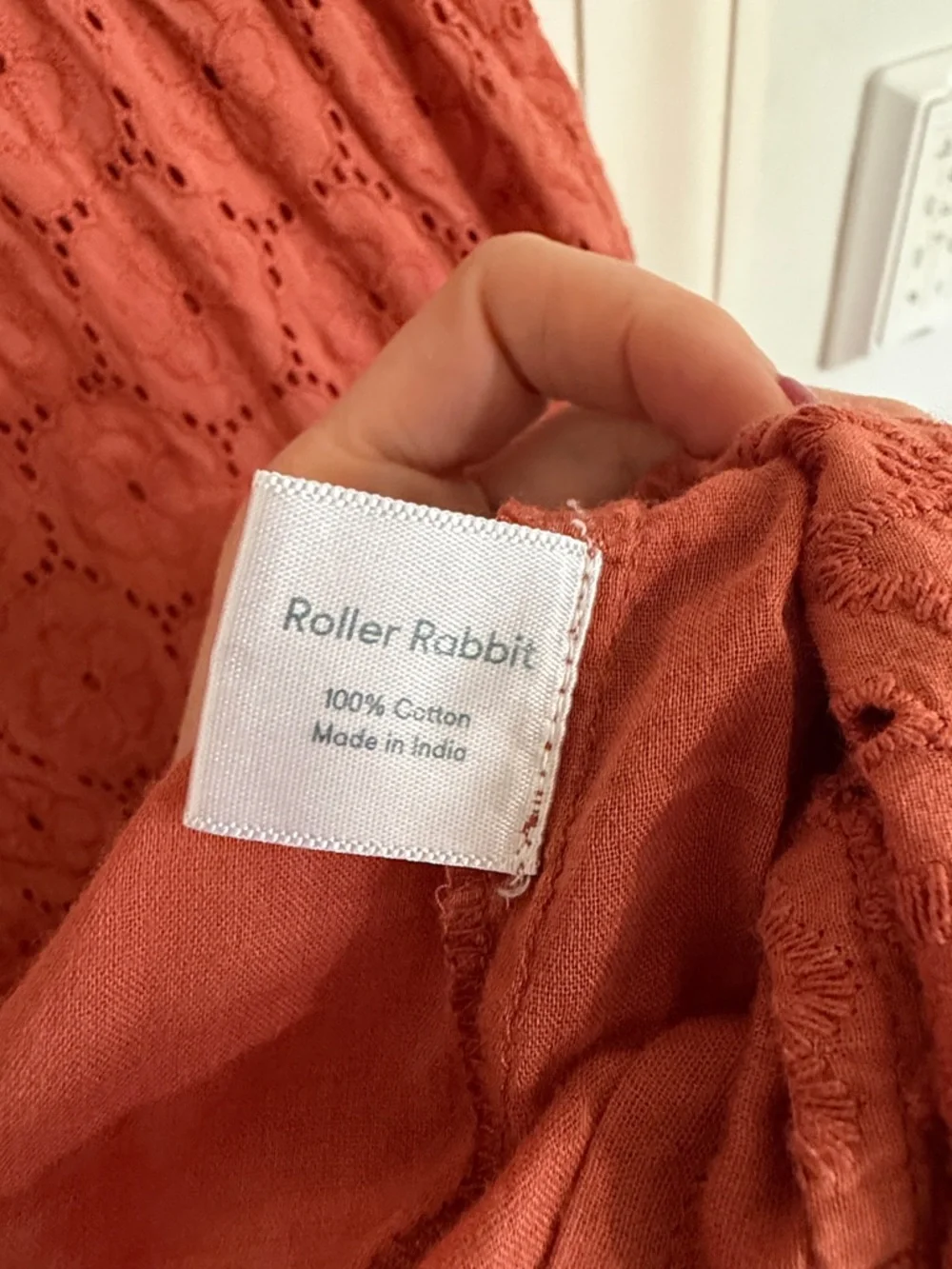 Roller Rabbit Orange Eyelet Swing Mini Dress - Picture 6 of 6